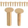 HOOWIFFY Set 7 Paia Rivetti in Rame Color Oro per Manico da Cucina Design di Bloccaggio Sicuro per Applicazioni Fai-da-te Versatili
