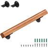 Peviasot Corrimano in legno di pino, 80 cm, corrimano da parete, scale, corrimano in legno antiscivolo, ringhiera per scale con supporti da parete, materiale di montaggio, noce chiaro
