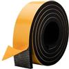 LIKERAINY Striscia di Tenuta in Gomma 51x9,5mm Striscia di Schiuma per Porte Guarnizioni Finestra Della Nastro Sigillante Anti-Collisione Autoadesivo Antivento Previene Rumori Nero 1 Rotolo 2 Metri