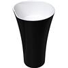 doporro Lavabo a Colonna Per Bagno Lavabo Freestanding da Terra Lavandino Monoblocco a Pavimento in Marmo Resina 51x51x88 cm Bianco e Nero, Lavabo Autoportante Senza Foro Rubinetto Colossum30