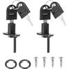 PATIKIL 2Pz Serratura Cassetti Chiavi 16mm(5/8 Serratura Mobili Nero | per Serrature Ufficio Armadio Serratura Vetrina, a File Chiave Diverse Cilindro Serratura, Acciaio