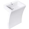doporro Lavabo a Colonna Per Bagno Lavabo Freestanding da Terra Lavandino Monoblocco 60x48x83 cm Bianco Lucido, Lavabo Autoportante in Marmo Resina con Foro Rubinetto e Troppopieno Colossum07