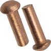 AERZETIX Set di 24 rivetti pieni in rame Ø3x10mm / testa semitonda