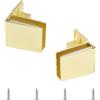 UFURMATE Cerniera per porta in vetro, 2 cerniere in vetro senza cornice in lega di zinco, cerniera laterale a 90 gradi, morsetto singolo laterale con viti, per porte spesse 3-5 mm (superficie dorata)