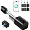 FILINK Serratura smart, serratura elettrica porta blindata con impronta digitale, lunghezza regolabile serratura elettrica con scheda RFID, app, WiFi, Bluetooth, 60-90 mm, accessori di prolunga, nero