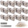 Generico Set di 12 Cilindri a Doppia Serratura in Ottone 40/40mm con Chiave Unica, 60 Chiavi Incluse, 24 Viti, Serrature Universali per Porte e Garage, Lunghezza 80mm, Montaggio Facile