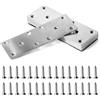 ErShiPing 10 Pz Connettori Angolari Metallo per Legno, Pannello Forato, connettori piatti, piastra metallo forata, staffe di fissaggio piatte per fissaggio, piastre di giunzione per mobili con viti(50x140mm)
