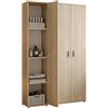 Dmora Armadio Multiuso Grande Cohagen 100x190h cm Marrone Rovere 9 Ripiani Modulabile, 3 Ante