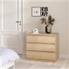 Dmora - Cassettiera Lilou, Settimino Multiuso, Comò Camera da Letto, Mobile con cassetti, 77x50 h68 cm, Rovere