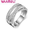 YAAMELI Moda Donna Uomo Anelli Argento sterling 925 Colore Gioielli Intarsio di cristallo Overpass Croce Bague Bijoux Dropshipping 5-13