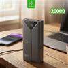 NONE Sicuro Potente power bank portatile da 10000/20000 mAh con ricarica rapida da 22,5 W, display LED con percentuale di carica, 3 cavi + 3 porte USB Type-C e USB-A, batteria extra per iPhone 16, Samsung,