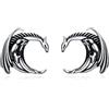 PEIMKO Orecchini a forma di drago, in argento Sterling 925, unisex, per donne e uomini, Argento sterling