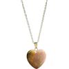 Vincent Paul COLLANA DONNA CON PIETRA NATURALE DI RODONITE A FORMA DI CUORE E ARGENTO 925 RODIATO