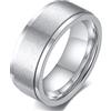 ZENSE - Anello girevole da uomo in argento opaco ZR0158, Misura 20 (Circonferenza 60mm)