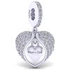 Mon & Sons Ciondolo commemorativo in argento Sterling 925 con scritta Mom Grandma Dad Dog Cat Sister Guardian Angel Wing Love Heart compatibile con braccialetti Pandora Moments, 4mm Hole, Metallo Argento