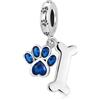 Yashuo Ciondolo a forma di zampa di cane, in argento Sterling 925, per braccialetto da donna, compleanno, Natale, Cristallo