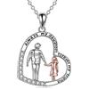YFN Ragazza Compleanno Collana Argento Sterling Ciondolo Cuore Gioielli Padre Figlia Regalo per uomo ragazza