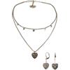 Alpenflüstern Set di gioielli per costume tradizionale bavarese, collana e orecchini con strass, set tradizionale Dirndl e orecchini (argento anticato) SET055, Zinco