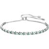 Swarovski Bracciale tennis da donna Matrix, taglio rotondo, placcato in rodio verde 5632064
