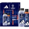 adidas, Cofanetto Regalo UEFA Champions League Pro Player, Deodorante Antitraspirante Spray per il corpo 150ml e Docciaschiuma 250ml