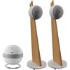 Cabasse 2x Baltic 5 bianco opaco / rovere naturale + The Pearl Sub bianco opaco - Sistema di altoparlanti 2.1, Subwoofer wireless, 1000 W