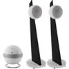 Cabasse 2x Baltic 5 bianco opaco / nero opaco + The Pearl Sub bianco opaco - Sistema di altoparlanti 2.1, Subwoofer wireless, 1000 W