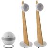Cabasse 2x Riga 2 bianco opaco / rovere naturale + The Pearl Sub bianco opaco - Sistema di altoparlanti 2.1, Subwoofer wireless, 1000 W
