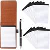 QINGYIWL Taccuino Tascabile, A7 Mini Block Notes con Penna in Metallo e 12 Libri di Ricambio, Pelle PU Mini Taccuino per Scuola e Ufficio