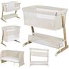 LIONELO Thomi Plus Lettino 5 in 1 Culla, Co-Sleeping, Box e Letto Junior | Divano, Altezza Regolabile, Materassi in Schiuma T25, Pareti in Rete Traspirante, Ruote e Accessori Inclusi