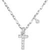 GUOYU 26 Collana Iniziale Lettera di Compleanno da Donne Ragazze, Collana con Lettera in Zirconi d'Argento Ciondolo, Personalizzazione Idee Regalo di Compleanno Celebrazione (T)