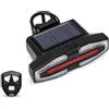 Tsawntd Fanale Posteriore per Bici 5 modalità Indicatori di direzione per Bici elettrica con clacson da 120 Db, Luce Posteriore per elettrica Ricaricabile Solare/USB con Telecomando, Indicatori di