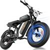 URLIFE 20 x 4.0 Bicicletta Elettrica per Adulti, Mountain E-Bike con 48V 15.6Ah Batteria Rimovibile, Autonomia di 120 km, 7 Velocità, LCD Display, Fari Luminosi, E-MTB con Sospensioni Completa