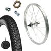 MADICKS Ruota Posteriore Completa 20" x 1.75 per City Bike e Graziella - Cerchio con Copertone, Camera d'Aria Valvola Italiana, Ruota Libera 16 Denti 1 Velocità MTB - Dadi di Fissaggio e Flap Inclusi