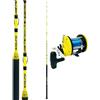 Kolpo Canna da Pesca traina 1,80 m + Mulinello Laguna Troll Precaricato - Set Completo per Pesca con Vivo e Traina
