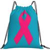 Generic Zaino con Coulisse Breast Cancers Awareness Pink Ribbon Sacchetta Sportiva Resistente Sacca da Palestra Pieghevole Borsa con Coulisse per Vacanze Viaggi Scuola