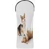 GuoChe Coprimazza da golf con targhette numerate per boschi e conducenti Fairway ibrido carino divertente giocoso cane a gambe corte