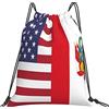 Generic Zaino con Coulisse America Peru Friendship Flag Drawstring Backpack Leggero Sacca da Palestra Grande capacità Sportiva Zainetto per Scuola Spiaggia Viaggi