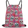 Generic Sugar Skull Mexcian Borsa Palestra Sacca da Palestra Unisex Moda per Viaggi Shopping Spiaggia Borsa Sportiva 36X42Cm