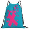 Generic Zaino con Coulisse Breast Cancers Awareness Pink Ribbon Borsa con Coulisse Resistente Sacchetta Sportiva Pieghevole Drawstring Backpack per Viaggi Vacanze Spiaggia