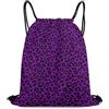 Generic Cheetah Purple Leopard Borsa con Cordoncino Sacca con Cordoncino Regolabile Unisex per Vacanze Uomo Donna Borsa Palestra 36X42Cm