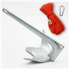 Shop SoftAir Ancora Bruce (Trefoil) in Acciaio Zincato a Caldo con Cima Galleggiante 30m e Moschettone Inox - Ancora Monoblocco per Barca e Gommone - 2,5Kg 5Kg 7,5Kg 10Kg (5 kg)