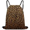 Generic Cheetah Leopard Print Flower Dark Yellow Borsa Coulisse Zaino con Cordone Unisex Pieghevole per All'Aperto Spiaggia Escursionismo Borsa Sportiva 36X42Cm