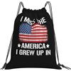 Generic Zaino con Coulisse I Miss The America I Grew Up in Sacca da Palestra Pieghevole Sacchetta Sportiva Grande capacità Drawstring Backpack per Scuola Unisex Viaggi