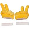 Generic Decorazione per casco da sci - Materiale felpato di alta qualità, equipaggiamento professionale per casco, peluche giallo mano divertente gesti ornamento, sistema di protezione stile avanzato