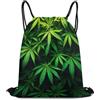 Generic Cool Green Leaves Borsa Sportiva Sacca da Palestra Unisex Stringa per Vacanze Shopping Uomo Borsa Coulisse 36X42Cm