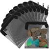 Larrel 10 sacchetti filtranti per acquario, 7,6 x 10,2 cm, sacchetti filtranti a rete riutilizzabili per carbone attivo, pietre filtranti e anelli in ceramica, sacchetti filtranti a rete nera con cerniera