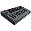 Akai Professional MPK Mini MK3 - Tastiera MIDI Controller USB a 25 Tasti con 8 Drum Pad Retroilluminati, 8 Manopole, Software e Native Instruments Sound Package (NKS Integration), Colore Griggio