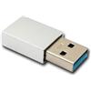 System-S Adattatore USB 3.1 tipo C femmina a 3.0 A maschio 5 Gbps 100 W in antracite