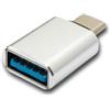 System-S Adattatore USB 3.1 tipo C maschio a 3.0 A femmina con spia luminosa 5 Gbps 100 W in antracite