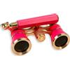 HQRP 3 x 25 Binocolo da teatro con manico estensibile incorporato/Rosa perla con finiture in oro